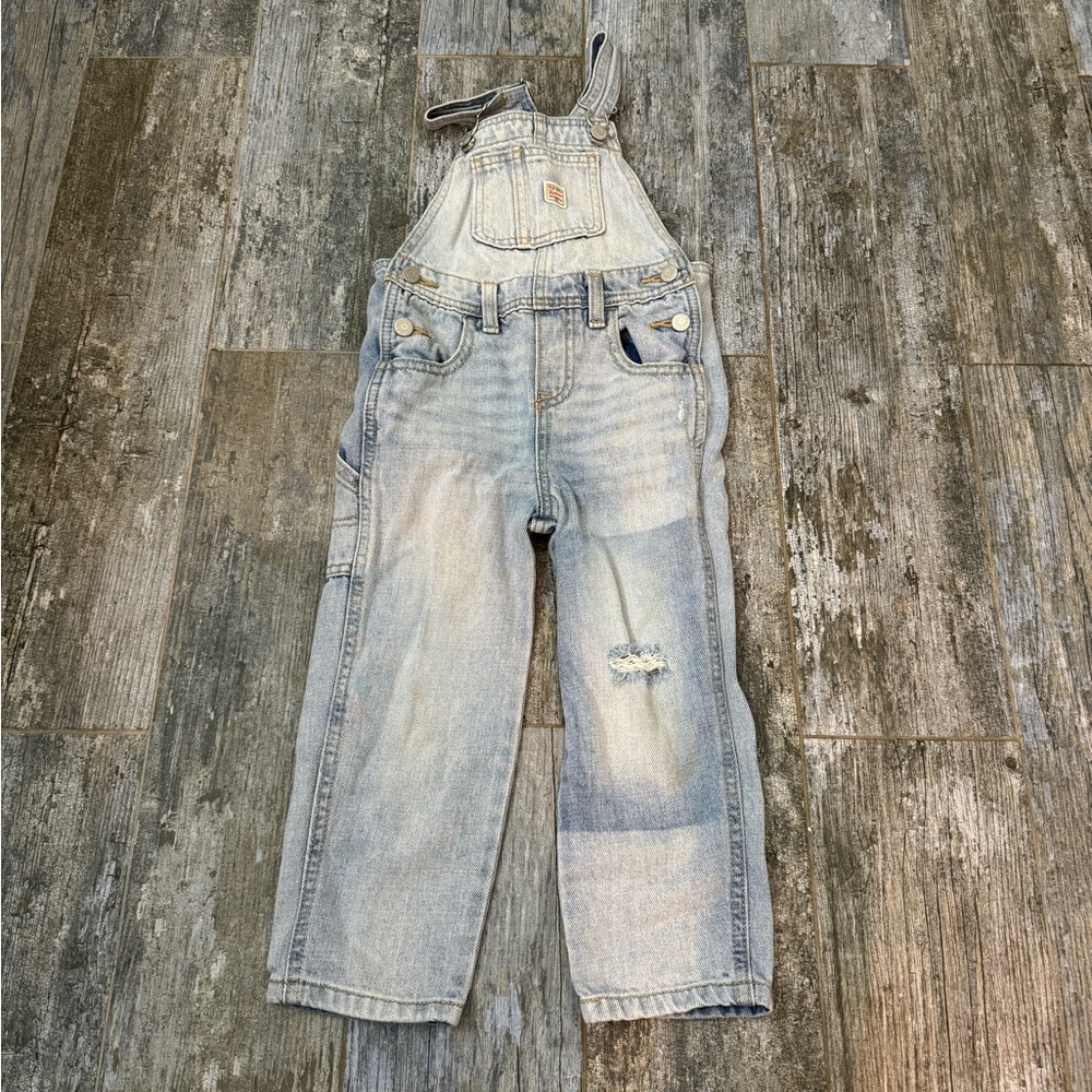 Overalls with distressing